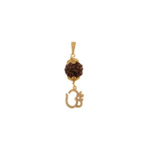 Zircon Om Pendant with Rudraksha