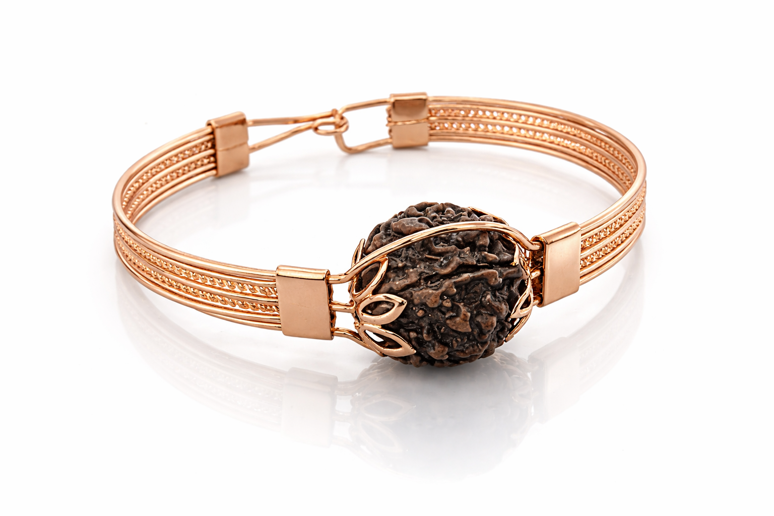 Original 5 Mukhi Rudraksha Copper Adjustable Bracelet for Men & Women