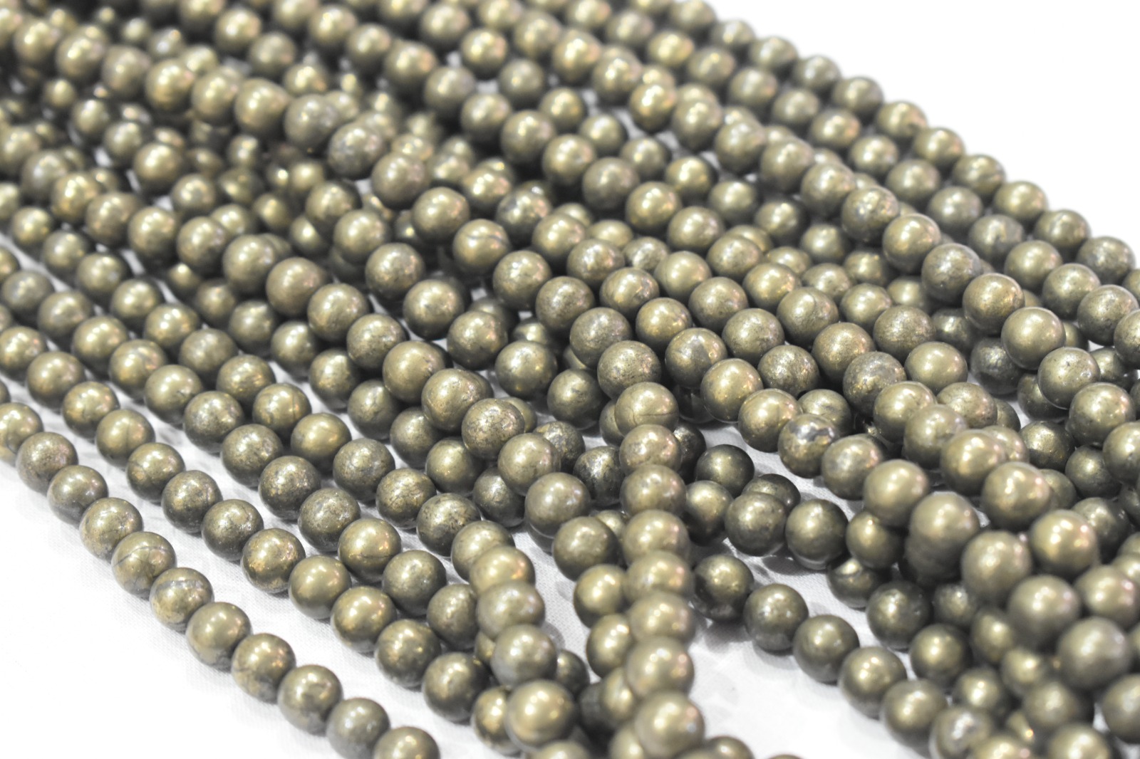 Pyrite Bead Strand 8mm