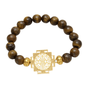 100% Natural Sri Yantra made in Tiger Eye Stone Bracelet