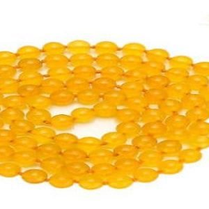 Agate Hakik Mala Yellow 108+1 Beads Jap Japa Mala- 6mm