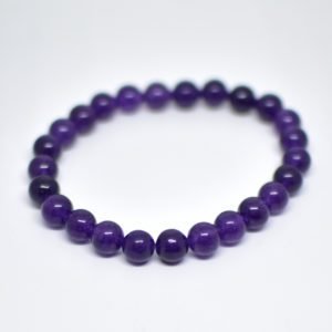 Agate Purple Stone Beads Elastic Bracelet