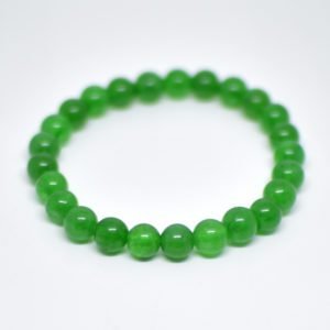 Agate Green Stone Beads Elastic Bracelet