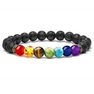 7 Chakra Lava Stone Naturel Bracelet
