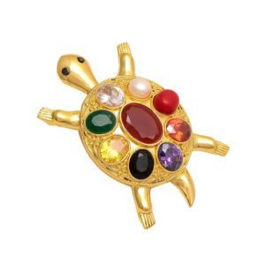 Synthetic Navratan Stone Tabletop Tortoise Home Decor Showpieces Showcase Set