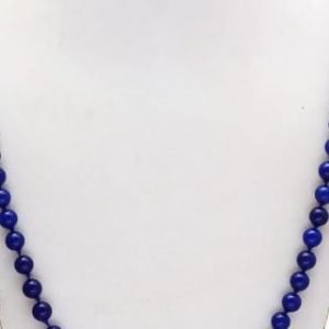 Hakik Mala Agate Haqiq akik Mala Blue 108+1 Beads Jap Japa Mala - 6mm