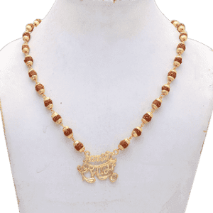 5 Face Natural Rudraksha Mala with Jai Shree Shyam Locket