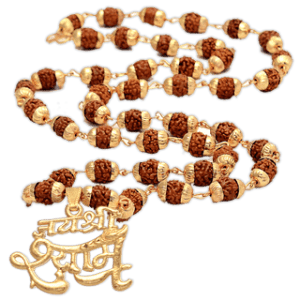 Jai Shree Shyam Pendant with 5 Face Rudraksha Mala