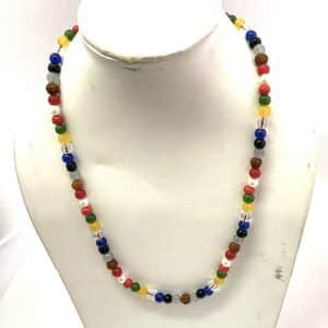 Synthetic Navratna Mala, bead size 6 mm.