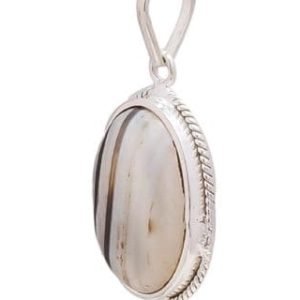 Black & white Sulemani Hakik Charm Agate Pendant Silver Color