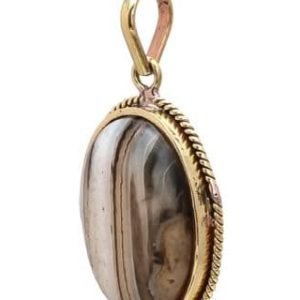Black & White Sulemani Hakik Stone Agate Pendant Fashion Gold Charm