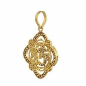 Om Shree Rhodium Polished Zircon Studded Fashion Ethnic Pendant