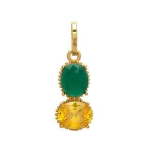Panna/Emerald & Pukhraj/Yellow Sapphire Stone Pendant/Locket