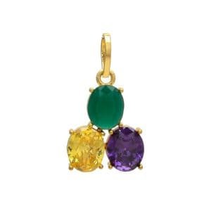 Emerald/Panna, Yellow Sapphire/Pukhraj, Blue Sapphire/Neelam Pendant/Locket