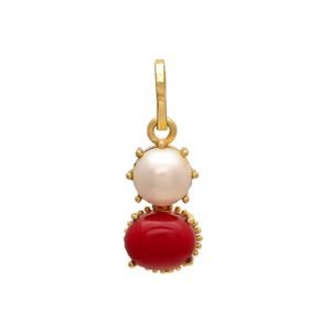 Pearl/Moti & Coral/Munga Pendant/Locket