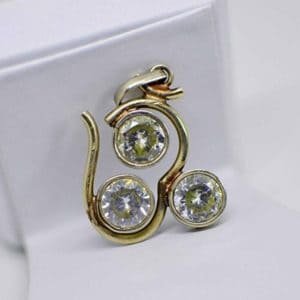 Three American Diamond ( A.D. ) Om Locket