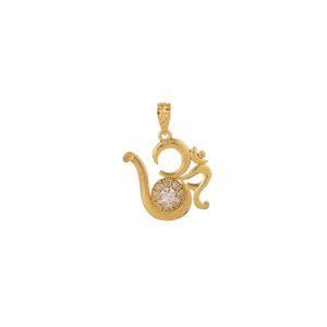 Om shape Zircon Pendant