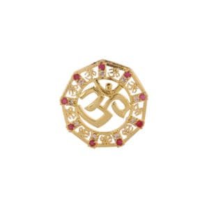 Hexagon Emerald Zircon Om Pendant