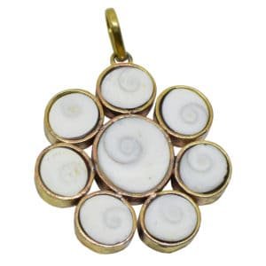 7-8 Gomti Chakra Stone Pendant Gold Plated