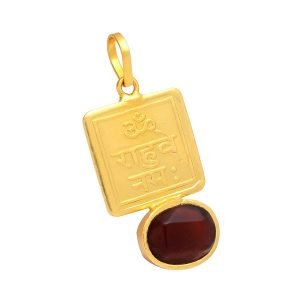 Rahu, Chaya Grah, Gomed / Hessonite Stone Rashi Pendant