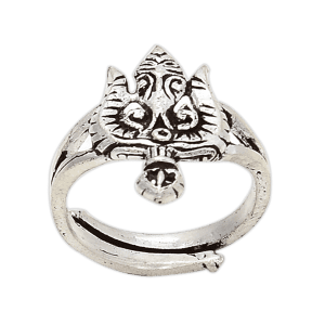 Lord Shiv Trishul Silver Polish Ring