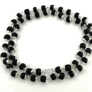 Natural Karungali Mala with Silver Coating – Eco Friendly Spiritual Necklace