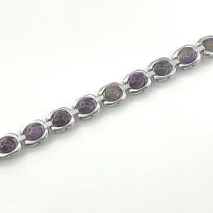 Amethyst silver polish cuff bracelet
