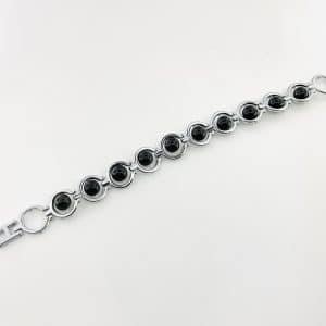 Black Tourmaline silver polish cuff bracelet