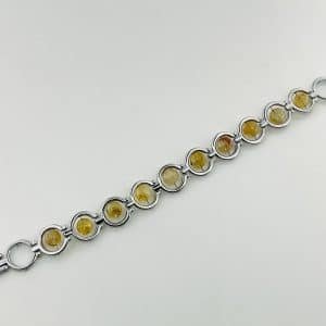 Citrine silver polish cuff bracelet