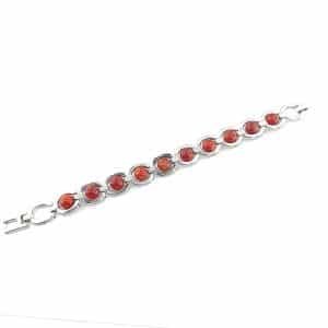 Carnelian silver polish cuff bracelet