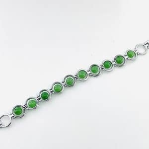 Green Aventurine silver polish cuff bracelet