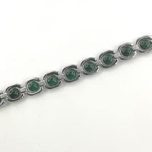 Green Jade silver polish cuff bracelet