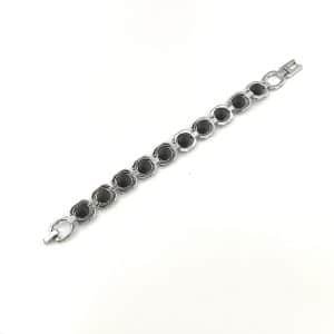 Karungali silver polish cuff bracelet
