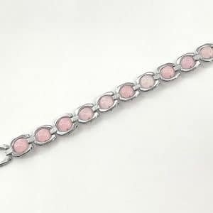 Rose Quartz silver polish cuff bracelet