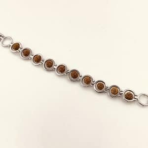 Rudraksha silver polish cuff bracelet