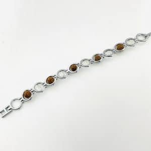 Sphatic + Rudraksha silver polish cuff bracelet