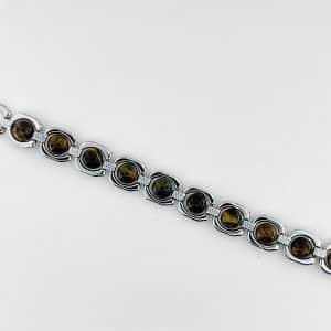 Tiger Eye silver polish cuff bracelet