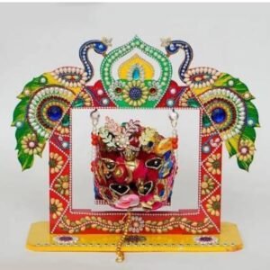 laddu gopal jhula handcrafted colorful design krishna jhula with peacock design decoration