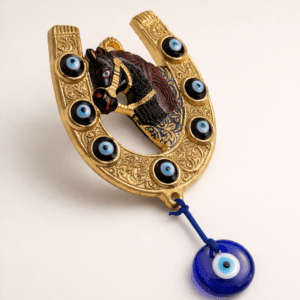 Evil Eye Horse Shoe Wall Hanging | Aluminium Ghore Ki Naal for Protection & Vastu Decor